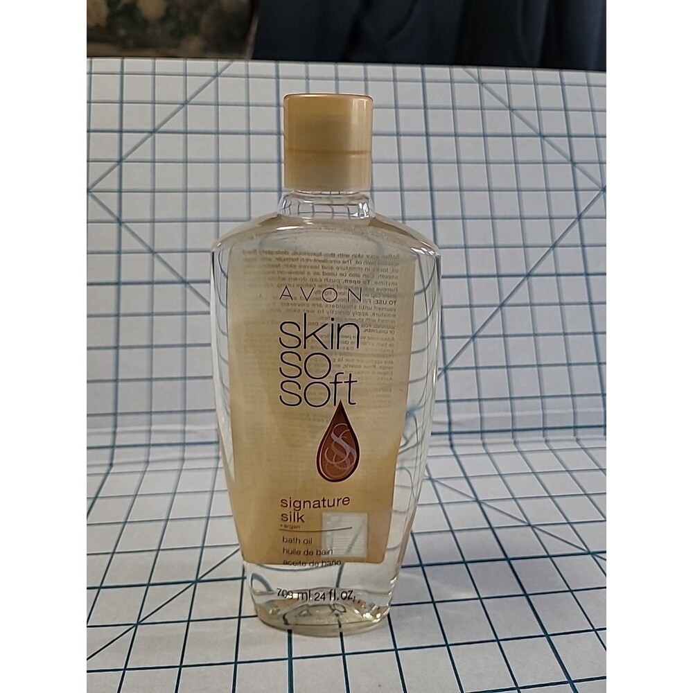 Avon Skin So Soft SIGNATURE SILK + ARGAN  Bath Oil Large 24oz SEALED NIP